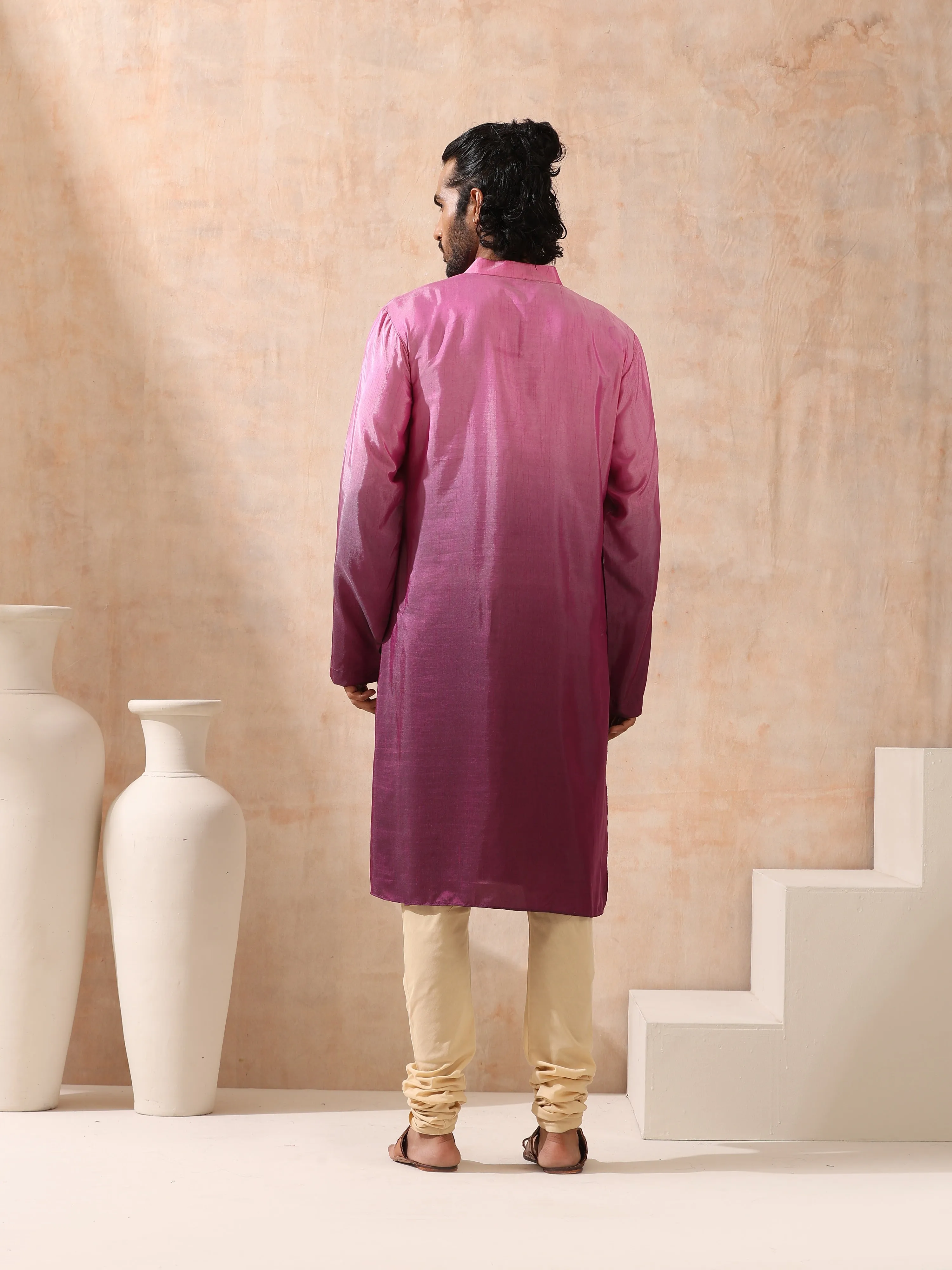 Mens Ombre Shades of Pink Kurta