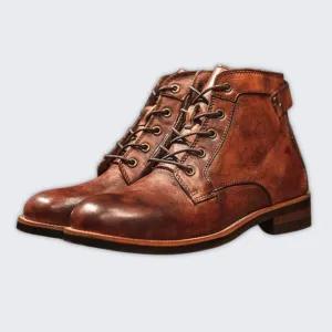 Men's Premium Leather Rugged Boots - Stylish & Versatile Footwear