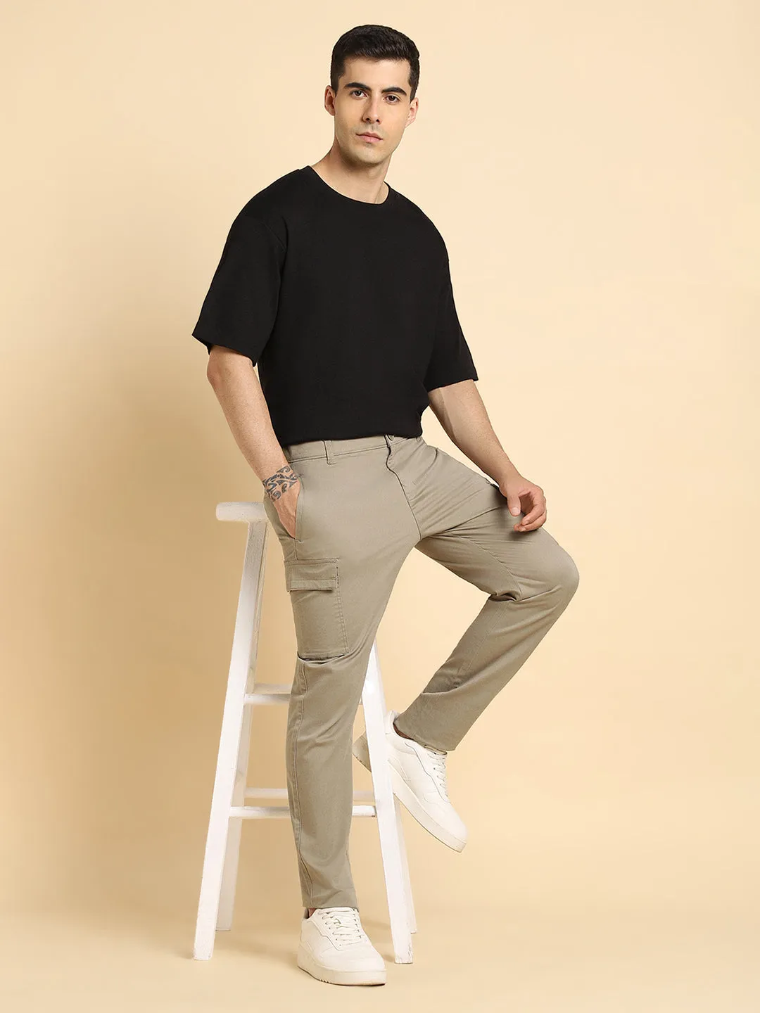 Men's  Sage Cargo Smart Casual look for Season Essential