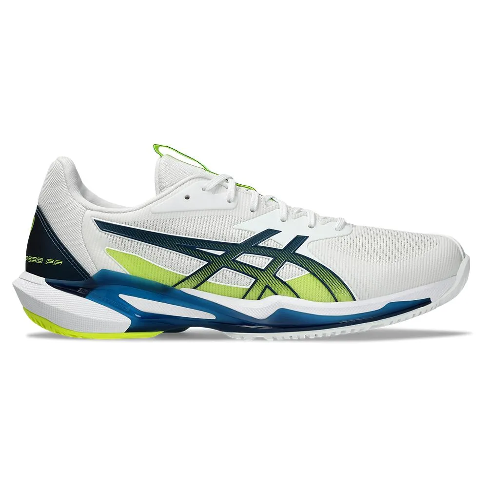 Mens Solution Speed FF 3 Tennis Shoes White and Mako Blue