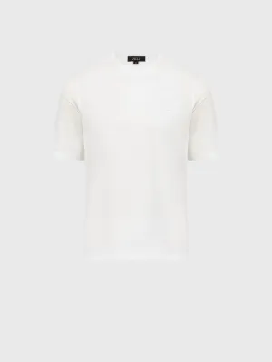 Micro Griffon Satin Finish Cotton T-Shirt White