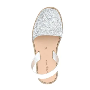 Minorquines Avarca Sandals | Silver Glitter