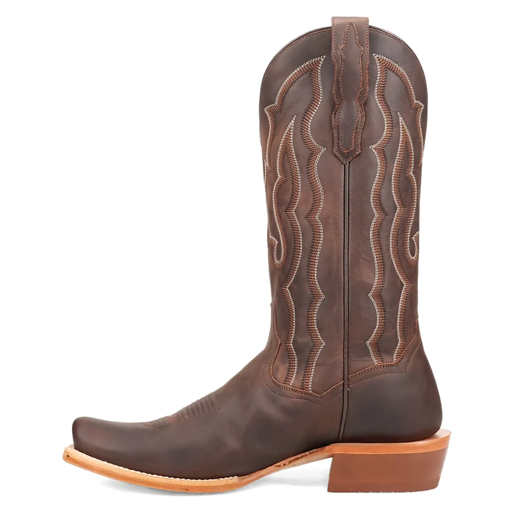 Oakwood Embroidered Square Toe Pull On Cowboy Boots