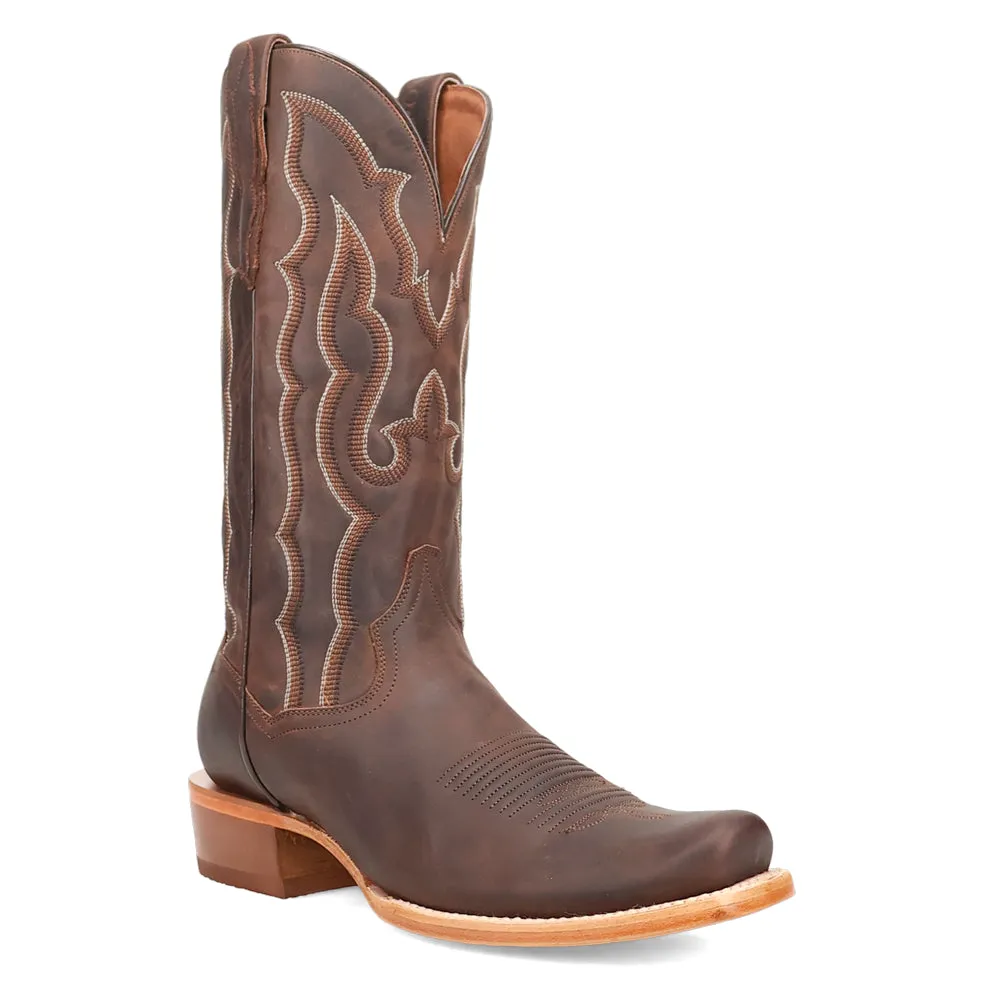 Oakwood Embroidered Square Toe Pull On Cowboy Boots