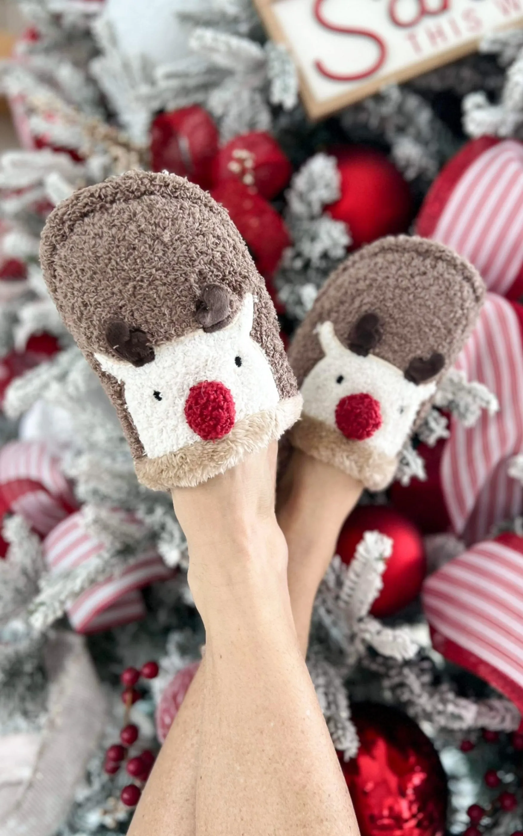 Reindeer Comfy Cozy Slippers - Final Sale