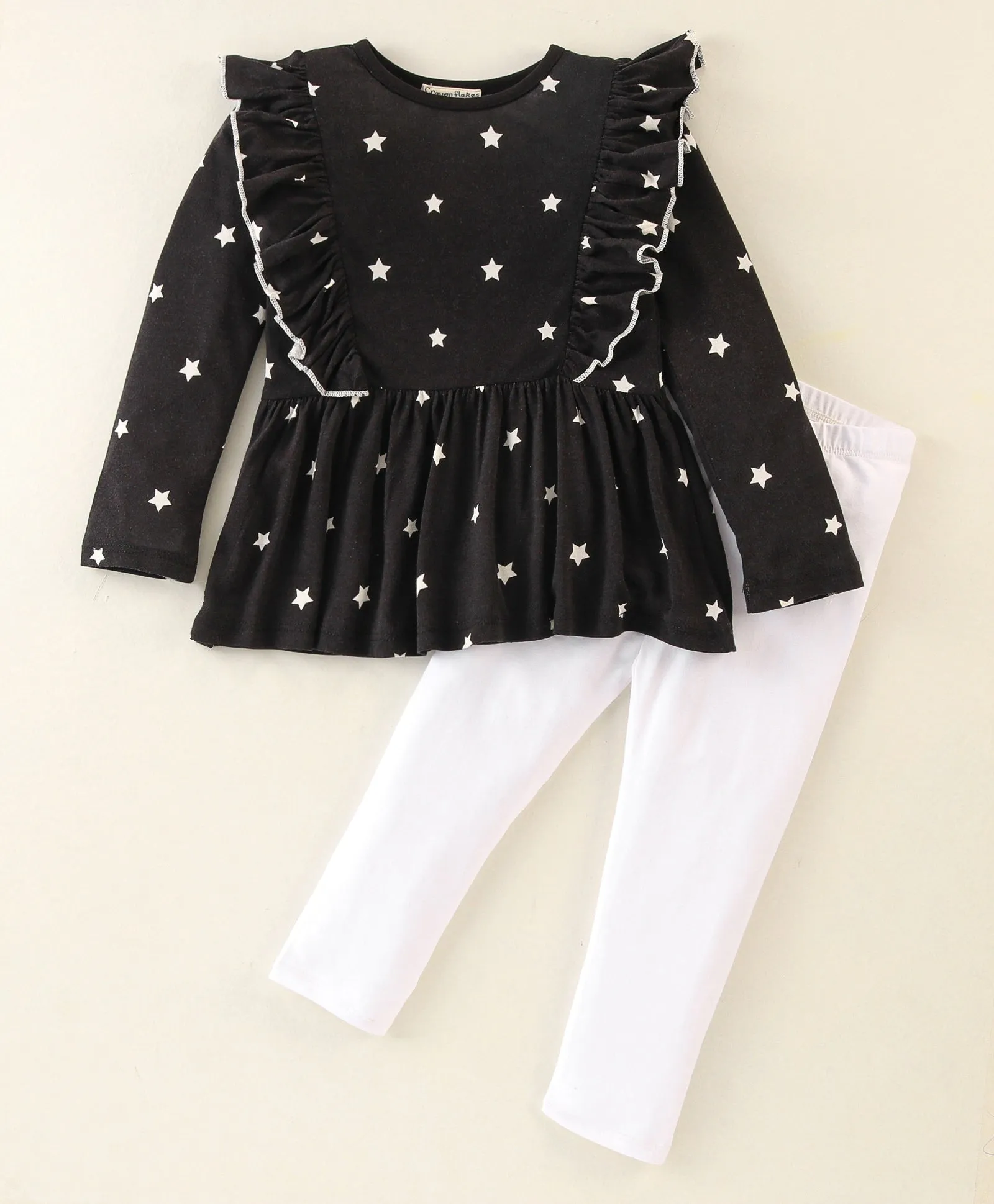 Stars Frilled Top Leggings Set