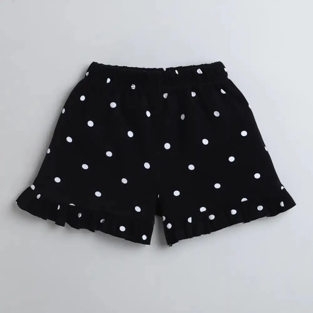 Stars Polka Front Frill Top Short Set