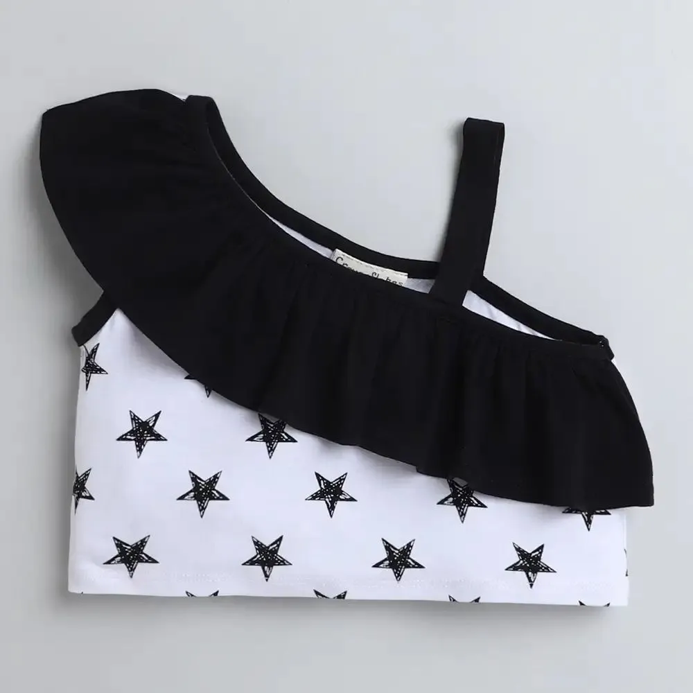 Stars Polka Front Frill Top Short Set