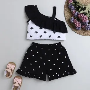 Stars Polka Front Frill Top Short Set