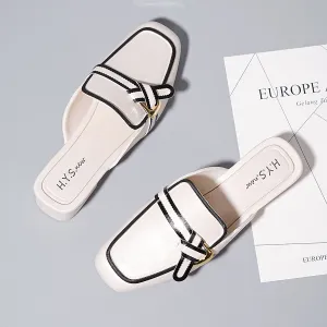 Summer Casual Soft Bottom Closed Toe Half Slippers