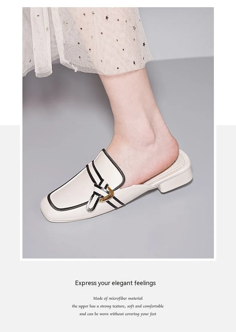 Summer Casual Soft Bottom Closed Toe Half Slippers