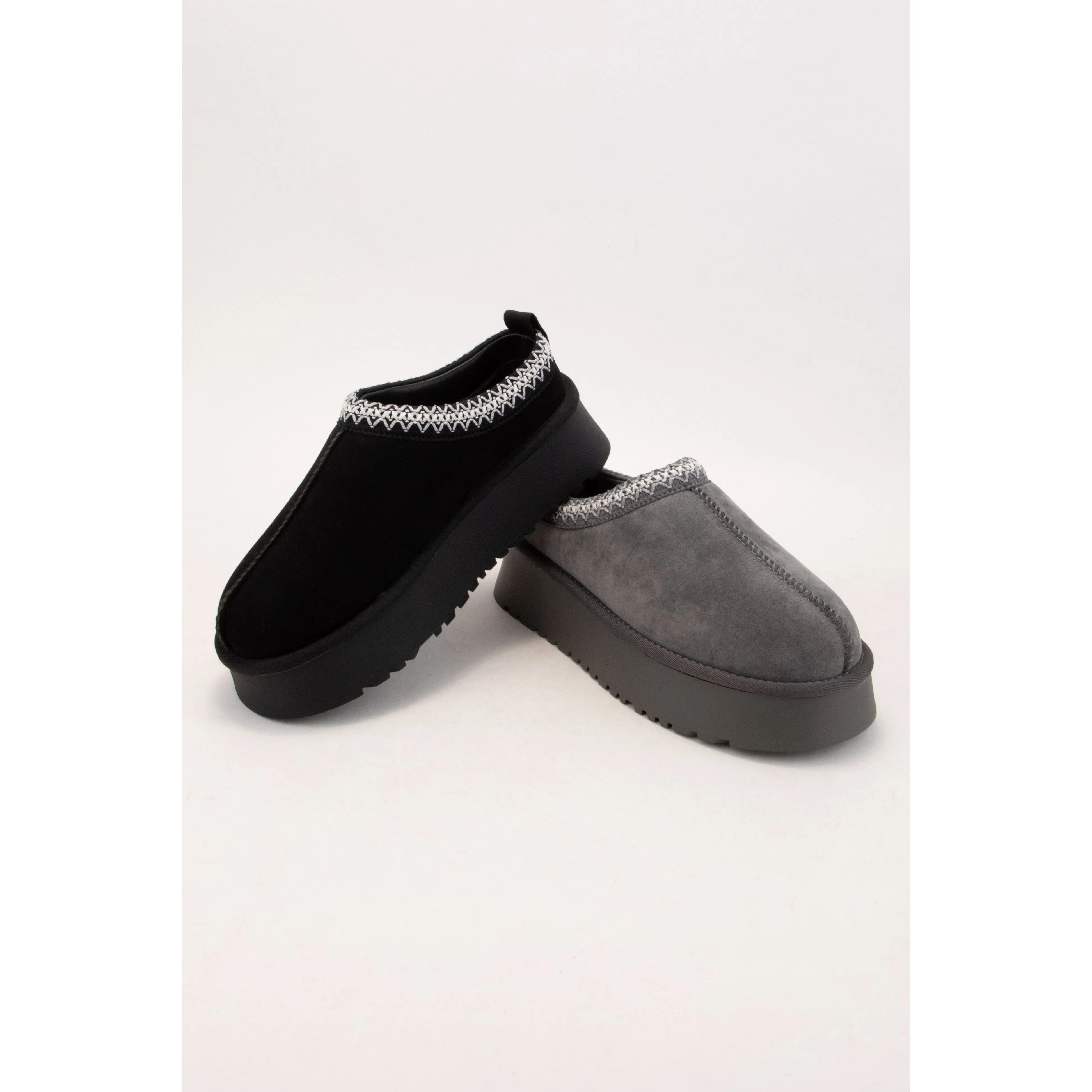 Tessa Artisan Binding Cuff Platform Cozy Slipper