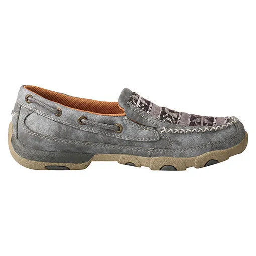 Twisted X Women's Grey Aztec Slip On Mocc