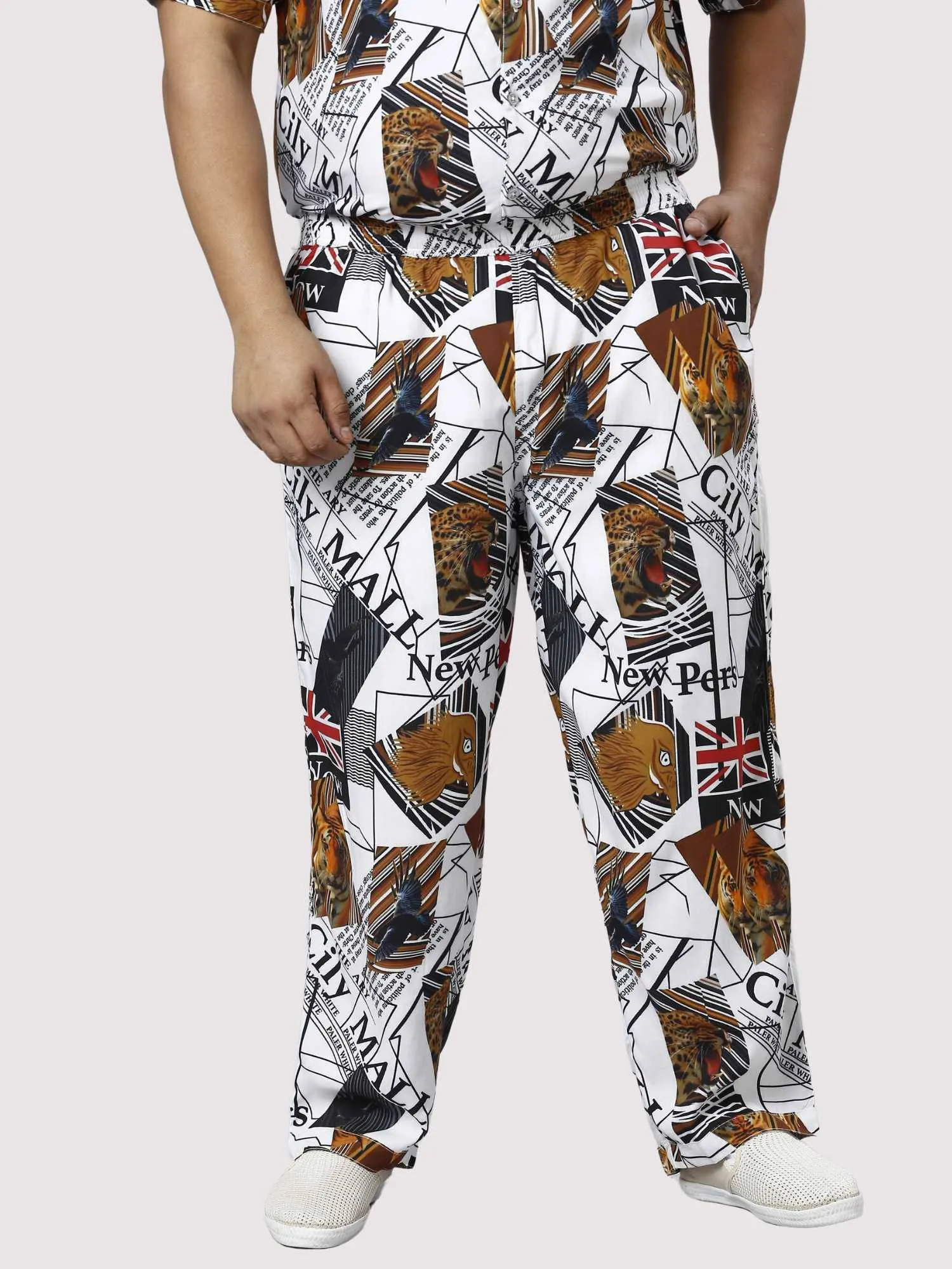 Wild Kingdom Digital Printed Full Co-ords Set Men's Plus Size