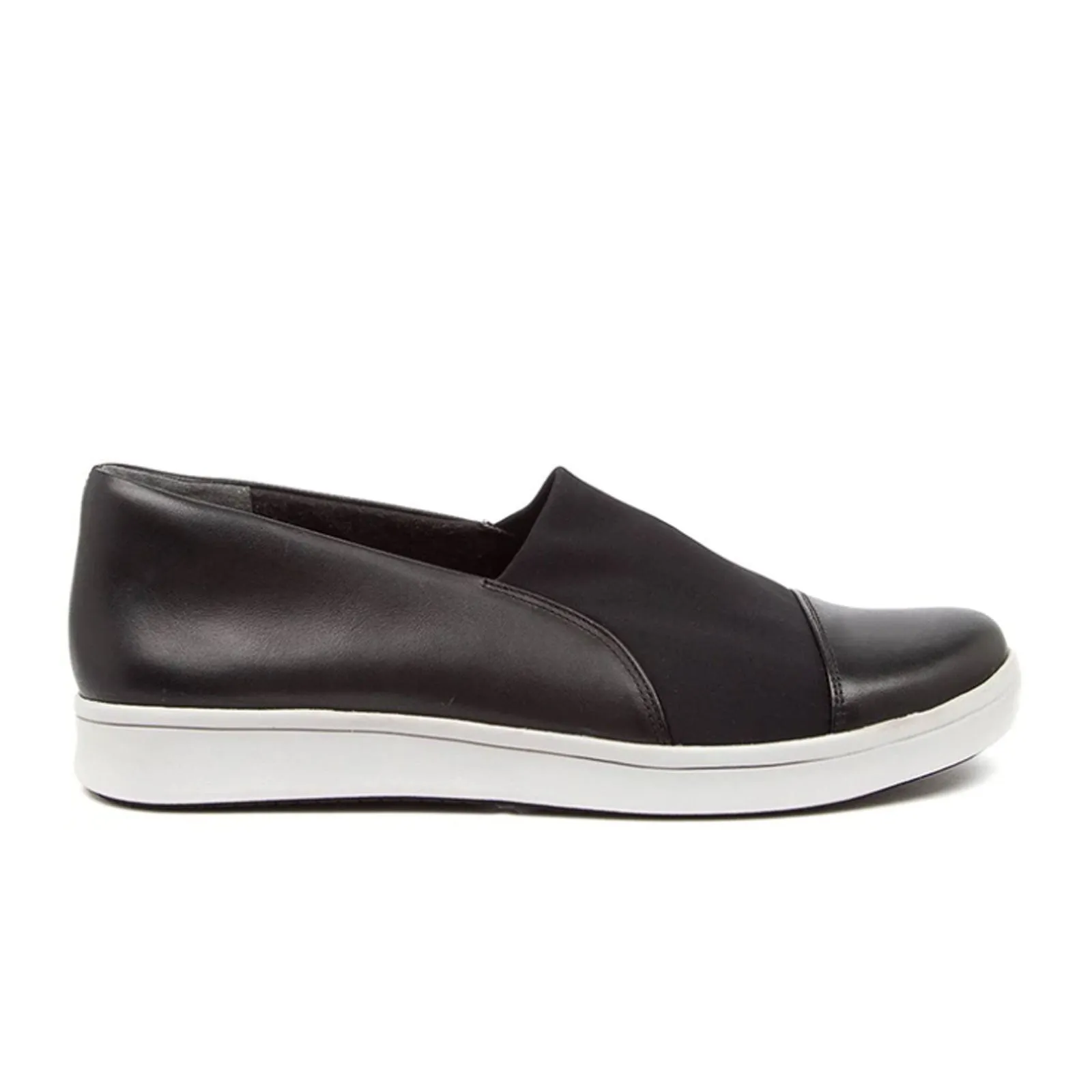 Ziera Duke Slip On (Women) - Black Leather/Neoprene