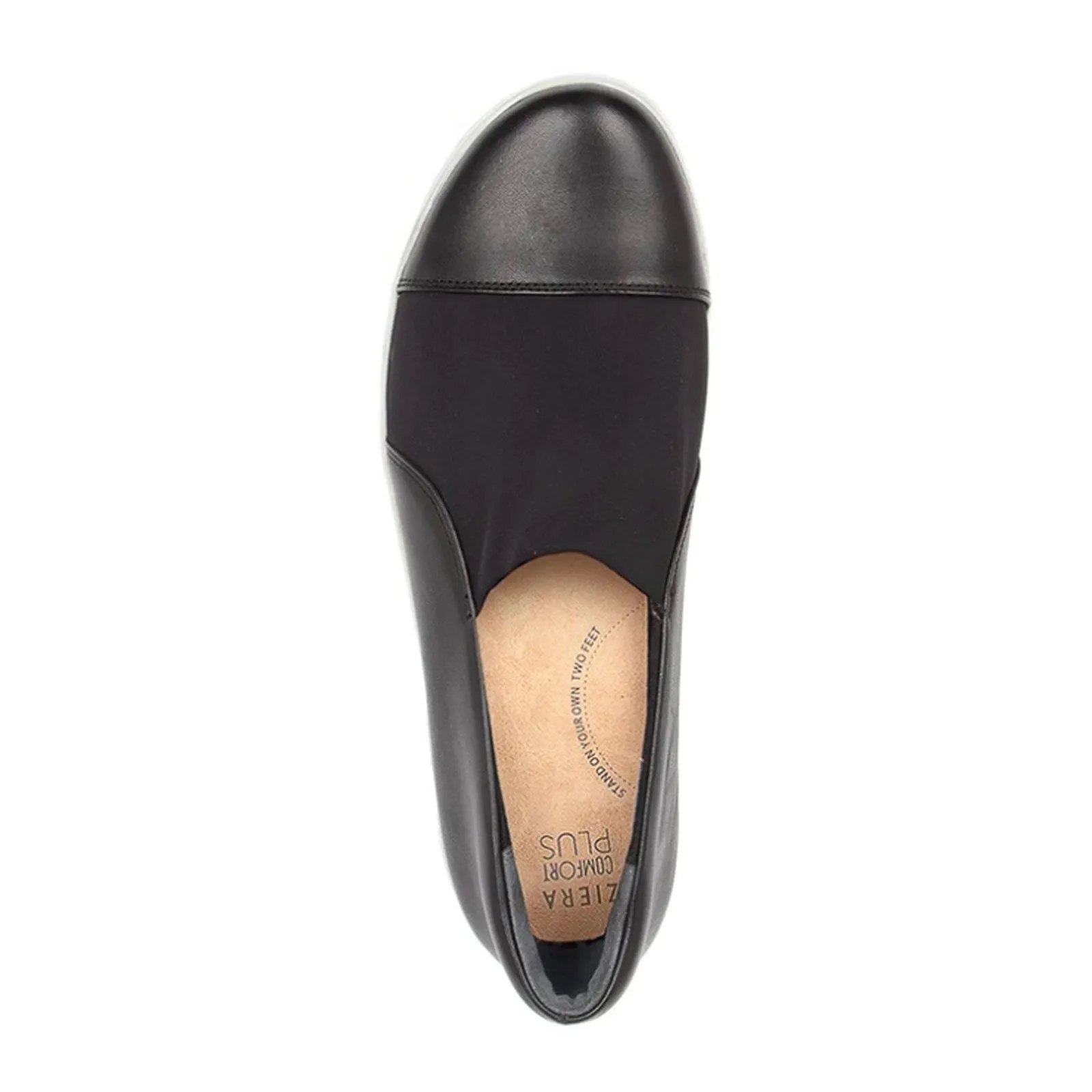 Ziera Duke Slip On (Women) - Black Leather/Neoprene